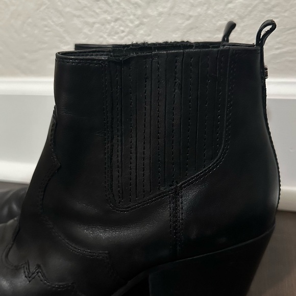 Sam Edelman Winona Leather Pointed Toe Cowgirl Western Heeled Ankle Booties Sz 8 - Picture 3 of 13